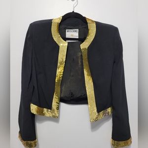 Moschino Couture wool black gold sequins jacket
